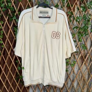 Vintage Y2K kno betta 08 full zip short sleeve velour Tshirt